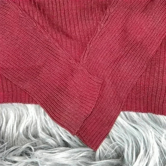 Oliver Perry 100% Silk Rustic Sun Red Ribbed Button Down Cardigan Shirt, PS - Picture 10 of 11